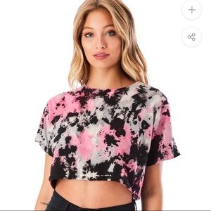LF cropped cloud tie dye tee